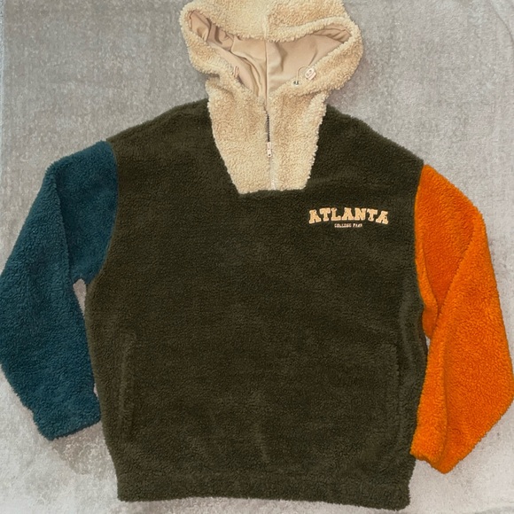 Atlanta college park half zip sherpa jacket - Picture 1 of 4
